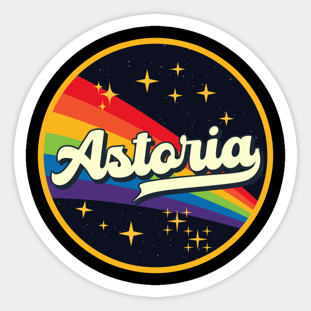 Astoria // Rainbow In Space Vintage Style Sticker by LMW Art